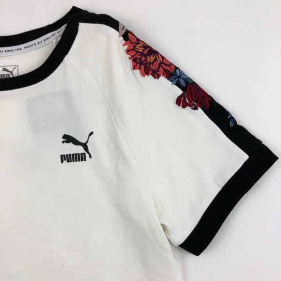 Puma Embellished T7 Shirt Women's White L - Picture 3 of 8